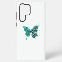 Papillon aux plumes de paon vert