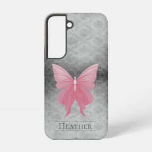 Coque Samsung Galaxy Papillon rose bijoux Damas