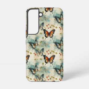 Coque Samsung Galaxy Papillons et fleurs Vintages colorés (7)
