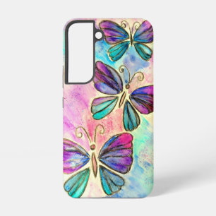 Coque Samsung Galaxy Papillons rose violet Samsung Coque Galaxy