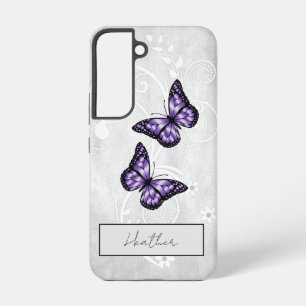 Coque Samsung Galaxy Papillons violets brillants