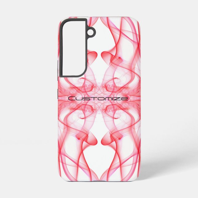 Coque Samsung Galaxy Parfums de fumée rouge sur blanc (Verso)