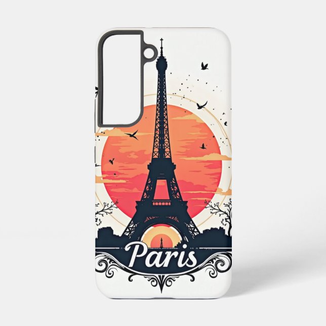 Coque Samsung Galaxy Paris Sunset Silhouette (Verso)