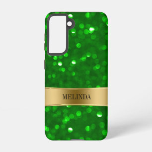 Coque Samsung Galaxy Parties scintillant moderne Green Bokeh Coque-Mate
