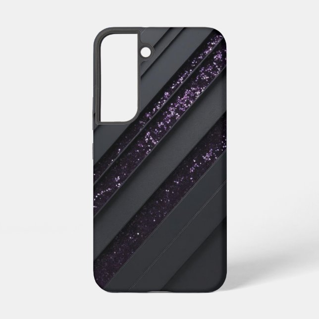 Coque Samsung Galaxy Parties scintillant noire moderne géométrique (Verso)