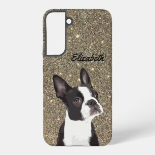Coque Samsung Galaxy Parties scintillant Sparkle Boston Terrier Chien m