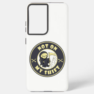 Coque Samsung Galaxy Pas sur mon poste Grim Reaper Citation d'Halloween