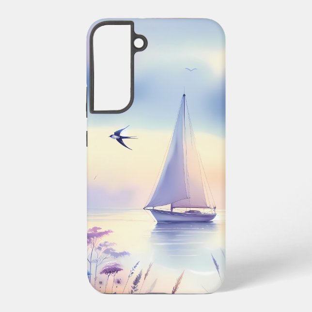 Coque Samsung Galaxy Pastel Sailboat Coastal Dreamscape (Verso)