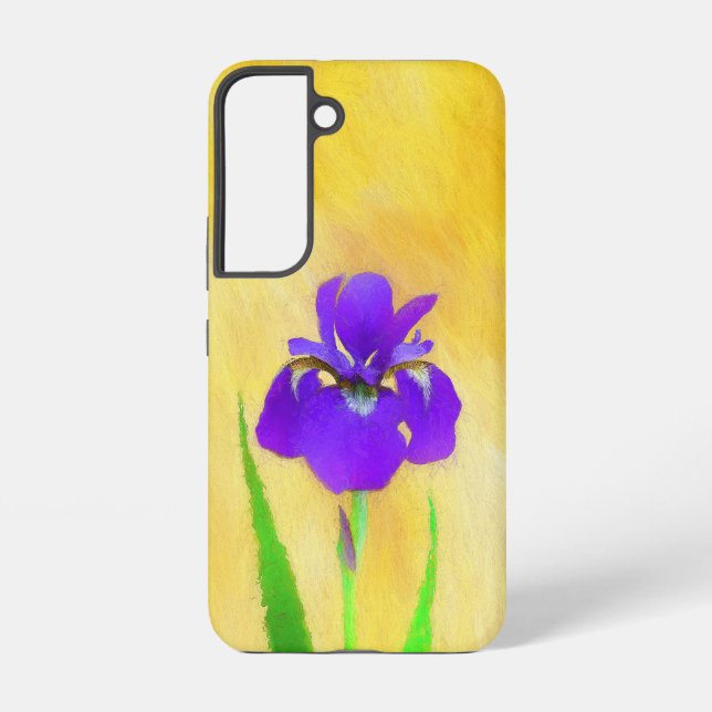 Coque Samsung Galaxy Peinture Iris à pois pourpre - Chien original mign (Verso)
