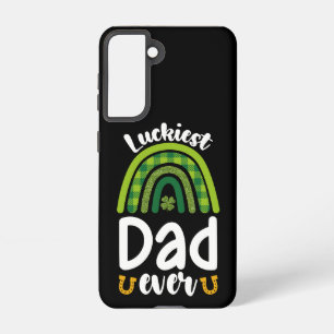 Coque Samsung Galaxy Père le plus chanceux jamais famille St Patrick's 