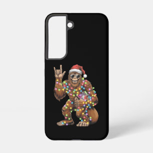 Coque Samsung Galaxy Père Noël Bigfoot Lumières de Noël Rock Drôle 