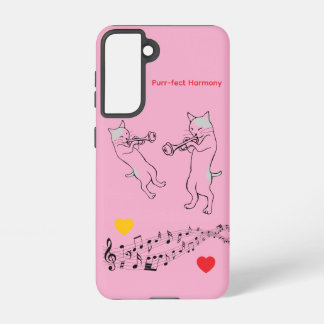Coque Samsung Galaxy Perfect Harmony Cats & Trombone Galaxy Case – Pink