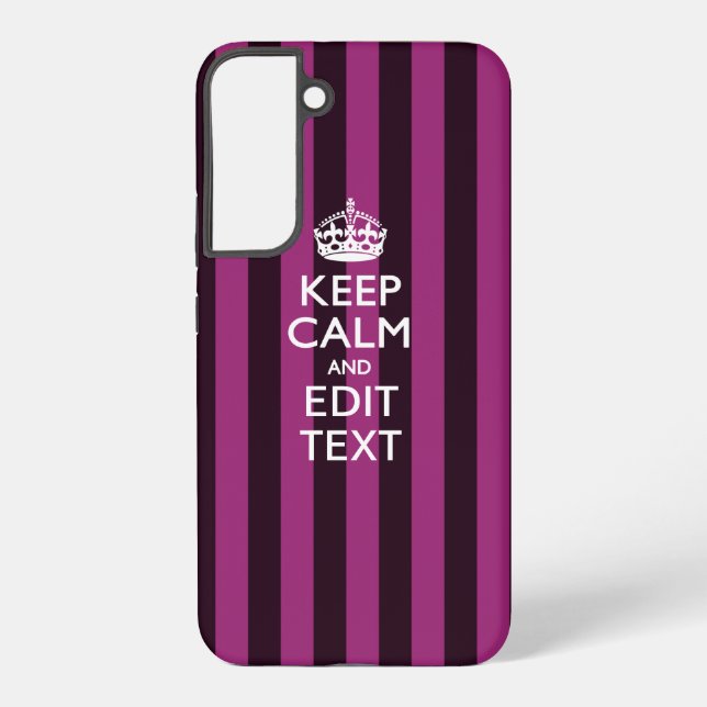 Coque Samsung Galaxy Personalisé KEEP CALM Votre texte sur Pink Fuchsia (Verso)