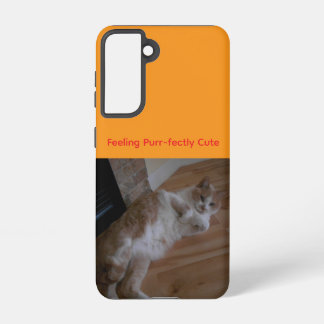 Coque Samsung Galaxy Personalized Cat Galaxy Case – Orange, Cute Quote