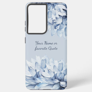 Coque Samsung Galaxy Personnalisé Moderne Floral Dusty Bleu
