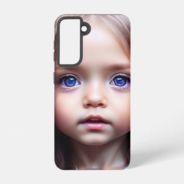 COQUE SAMSUNG GALAXY PETITE PETITE FILLE PEINTURE GRANDES YEUX (Verso)