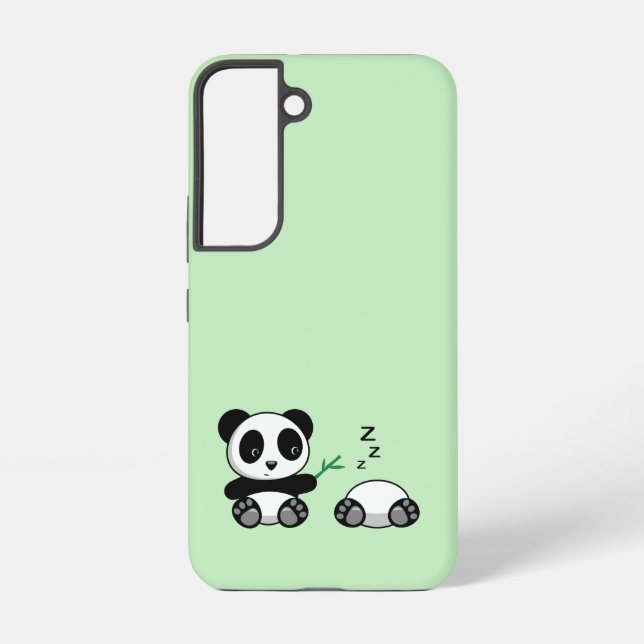 Coque Samsung Galaxy Petites pandas mignonnes sur vert (Verso)