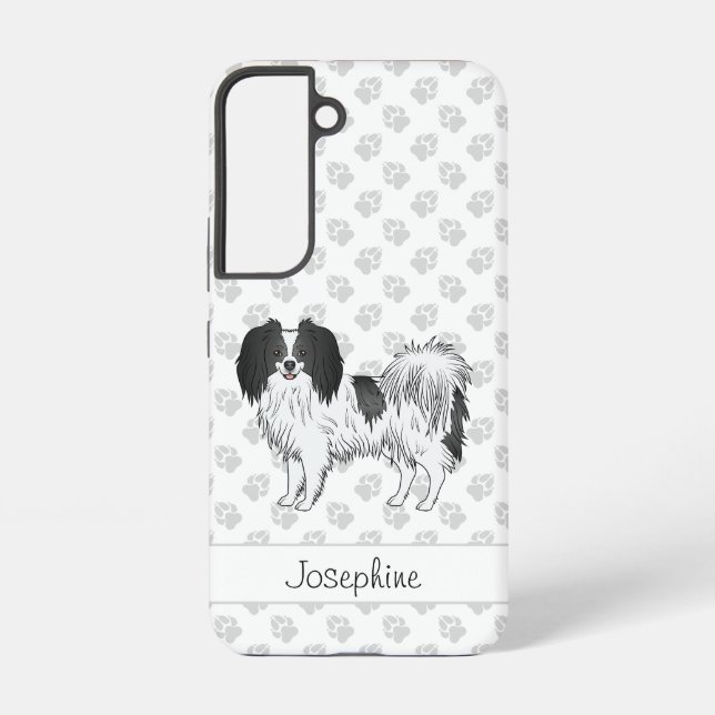 Coque Samsung Galaxy Phalène Avec Détails Noirs Et Nom Personnalisé Sur (Verso)