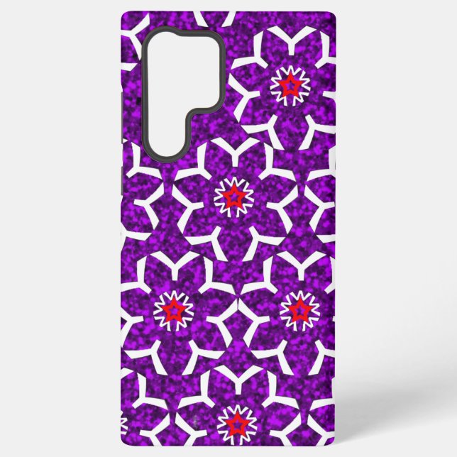 Coque Samsung Galaxy Phone Case fleurs numériques violettes (Verso)
