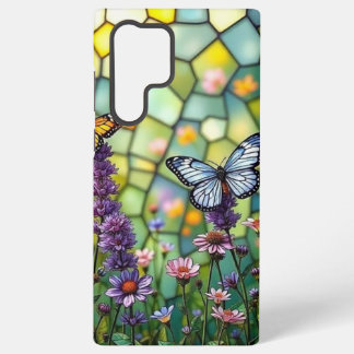 Coque Samsung Galaxy Photo Mossaic d'un papillon et d'un jardin