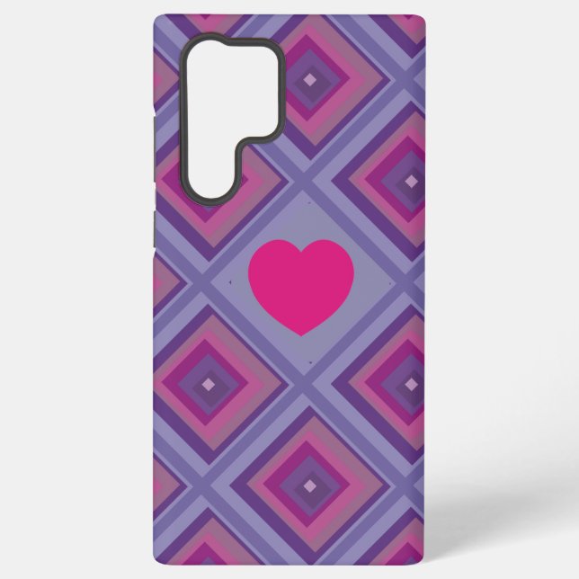 Coque Samsung Galaxy Pink violet passion diamant croix de motif crispe (Verso)