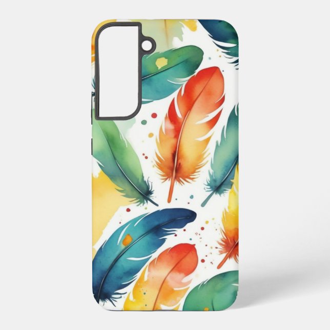 Coque Samsung Galaxy Plumes d'aquarelle design de couverture (Verso)