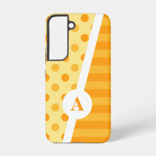 Coque Samsung Galaxy Pointe et Motif à rayures de Sherbet orange