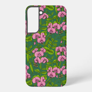 Coque Samsung Galaxy Pois doux et bourdons, vert et rose