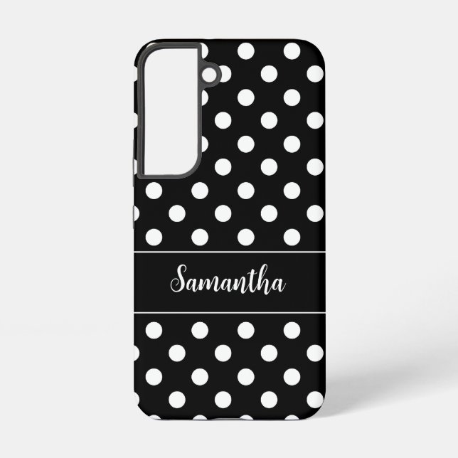 Coque Samsung Galaxy Pois noirs et blancs Preppy Personnalisés (Verso)