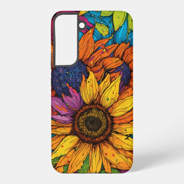 Coque Samsung Galaxy Pop Art Tournesol Splash (Verso)