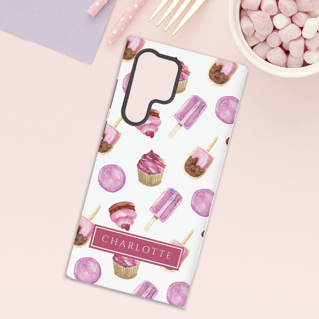 Coque Samsung Galaxy Popsicules et Cupcakes rose (Créateur téléchargé)