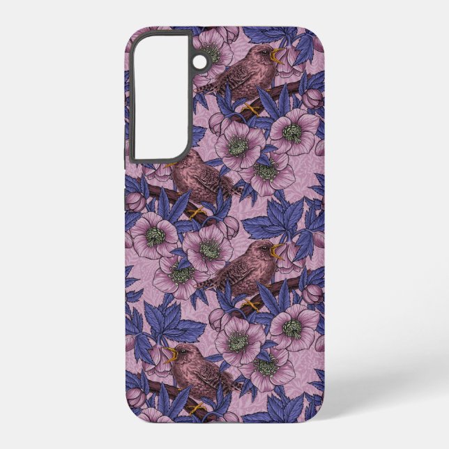 Coque Samsung Galaxy Porté et hélico, rose et violet (Verso)
