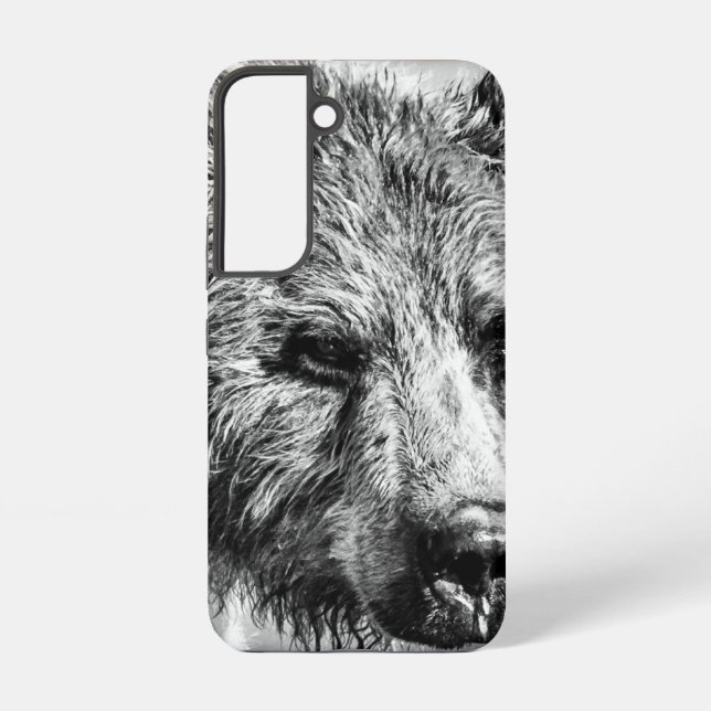 Coque Samsung Galaxy Portrait d'ours grizzli (Verso)