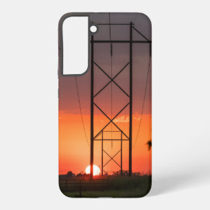 Coque Samsung Galaxy Power Lines Sunset Silhouette Samsung Téléphone Ca