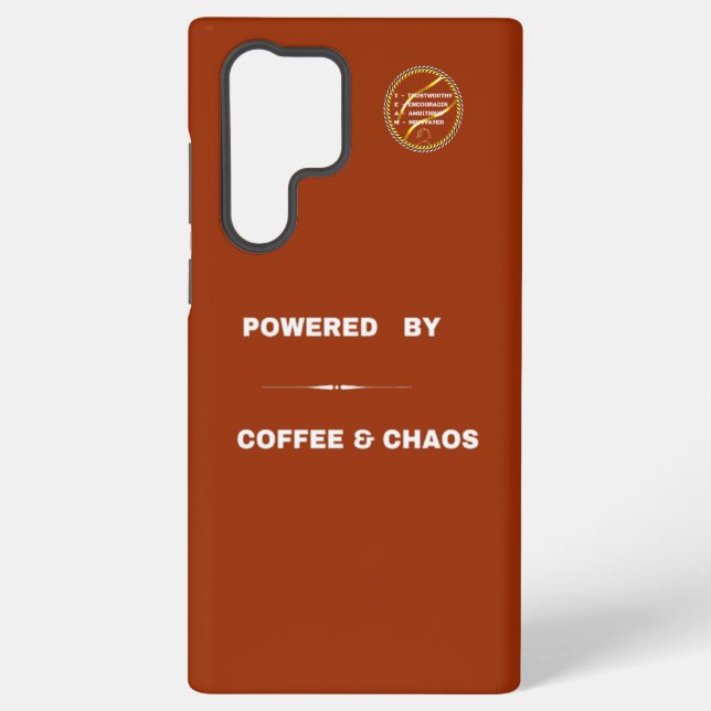 Coque Samsung Galaxy Powered by Coffee & Chaos - Samsung Galaxy S22 Ult (Verso)