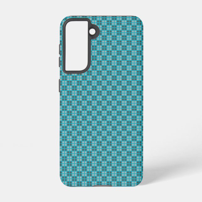 Coque Samsung Galaxy Protecteur iPhone Micro À damiers bleu (Verso)