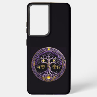 Coque Samsung Galaxy Purple and Gold Tree of Life Mandala