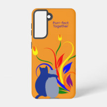 Purr-fect Together Cats Galaxy Case – Orange