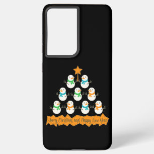 Coque Samsung Galaxy Pyramide des sapins de Noël faite de bonhommes de 