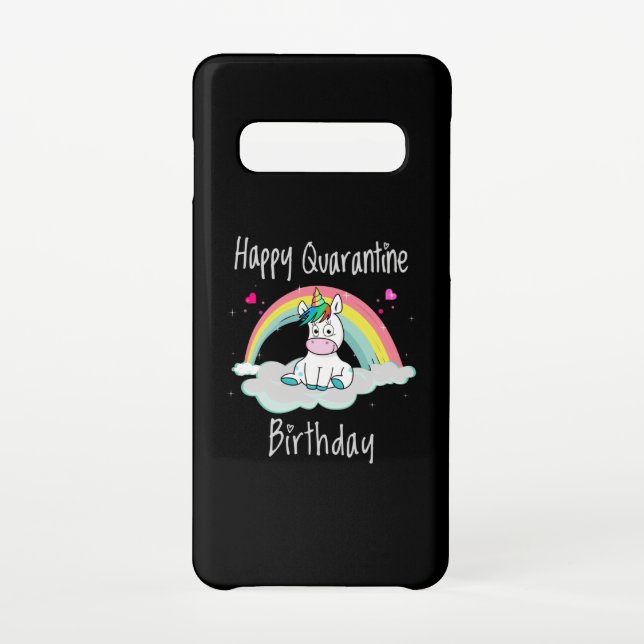 Coque Samsung Galaxy Quarantine Anniversaire Unicorn arc-en-ciel (Dos)