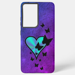 Coque Samsung Galaxy Rainbow heart and Butterfly