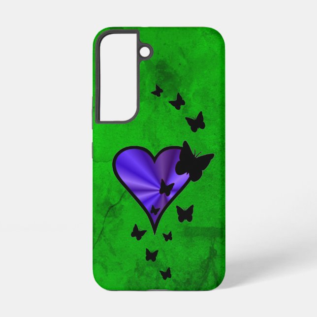 Coque Samsung Galaxy Rainbow heart and Butterfly (Verso)