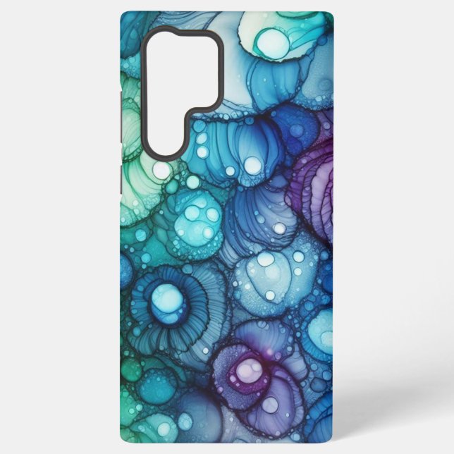 Coque Samsung Galaxy Raindrops Alcohol Ink (Verso)