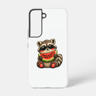 Coque Samsung Galaxy Raton laveur mignon avec pastèque