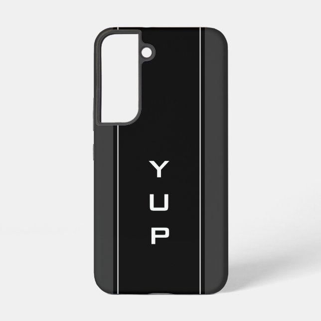 Coque Samsung Galaxy Rayure noire avec monogramme personnalisé (Verso)