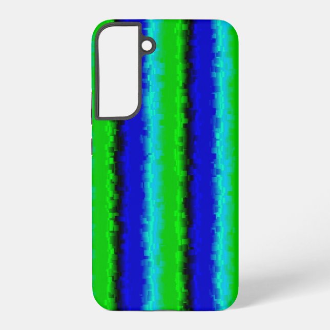 Coque Samsung Galaxy Rayures de verre brisé bleu vert (Verso)
