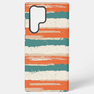 Coque Samsung Galaxy Rayures terracotta en détresse peintes de manière
