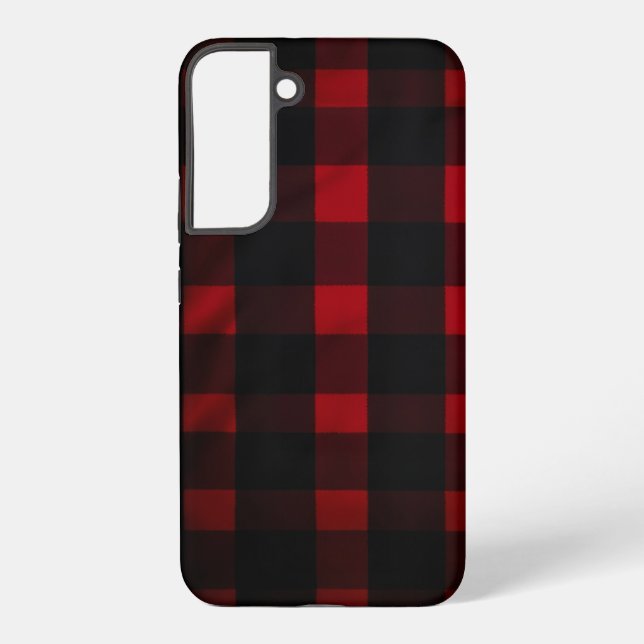 Coque Samsung Galaxy Red and Black Buffalo Plaid Pattern (Verso)