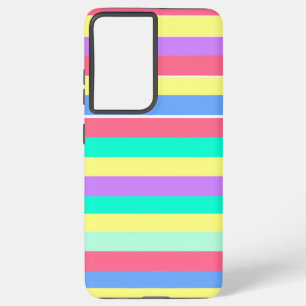 Coque Samsung Galaxy Réglage des rayures pastel de printemps
