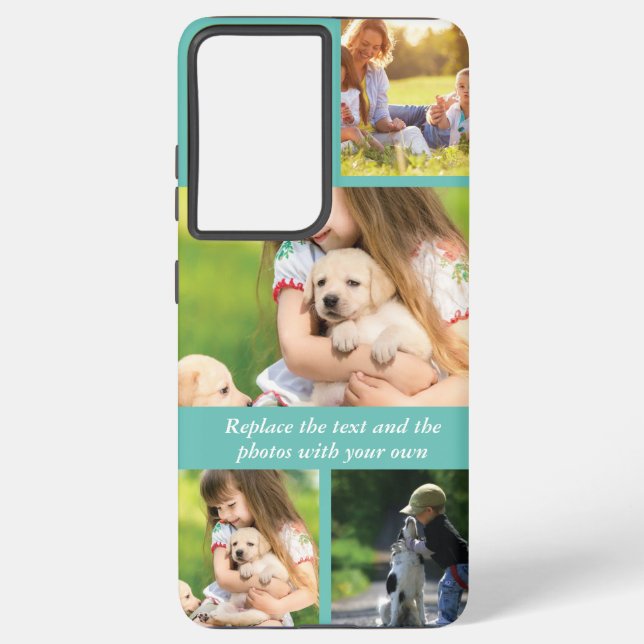 Coque Samsung Galaxy Remplacez le texte et les photos par le vôtre (Verso)